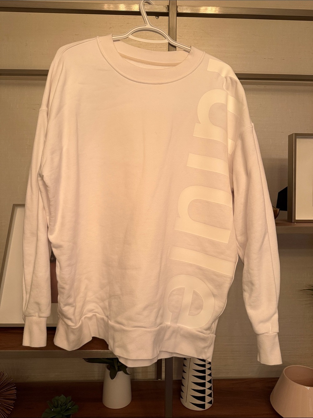 Lululemon White Logo Crewneck Sweatshirt